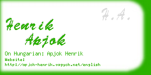 henrik apjok business card